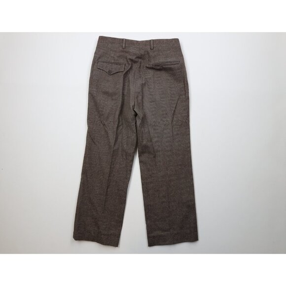 Vtg 60s 70s Streetwear Mens 32x28 Heavy Wool Flannel Wide Leg Chino Pants USA - Picture 9 of 13